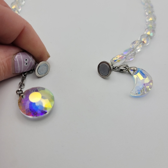 Magnetic Curtain Tiebacks, Crystal Beaded Sun & Moon Pendant - Picture 3 of 5